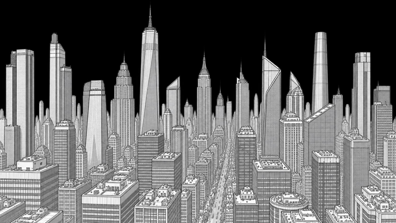 City skyline sketch background